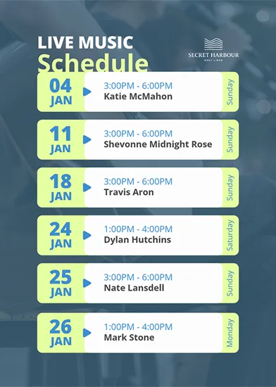 January Live Music Line Up